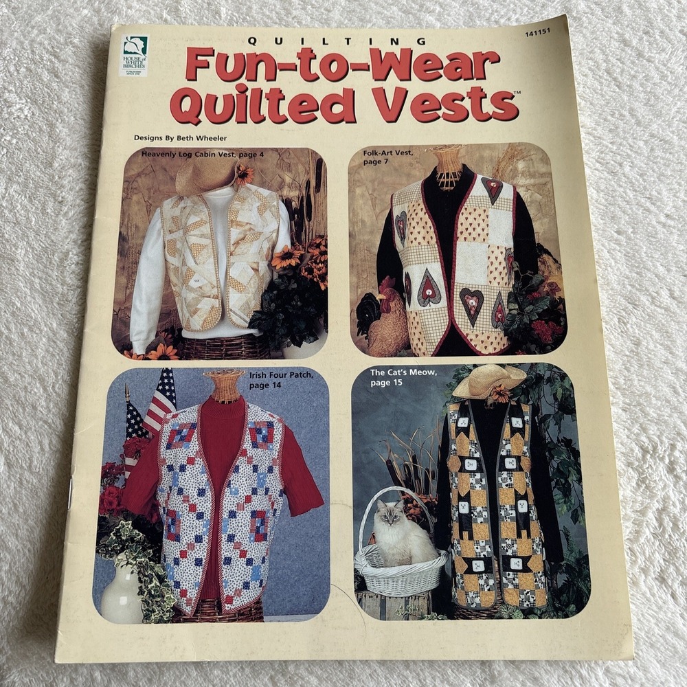 QUILTED VESTS PATTERNS FUN TO WEAR‎ Quilting Sewing Wearable Art 8 Projects